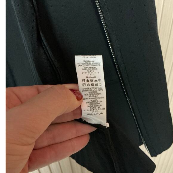 Mariam Anna Barska Black Zip-Front Knit Blazer Jacket Size L - Picture 6 of 7